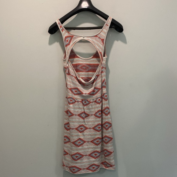 Obey Aztec Patterned Mini Dress Red and Grey - Picture 3 of 11
